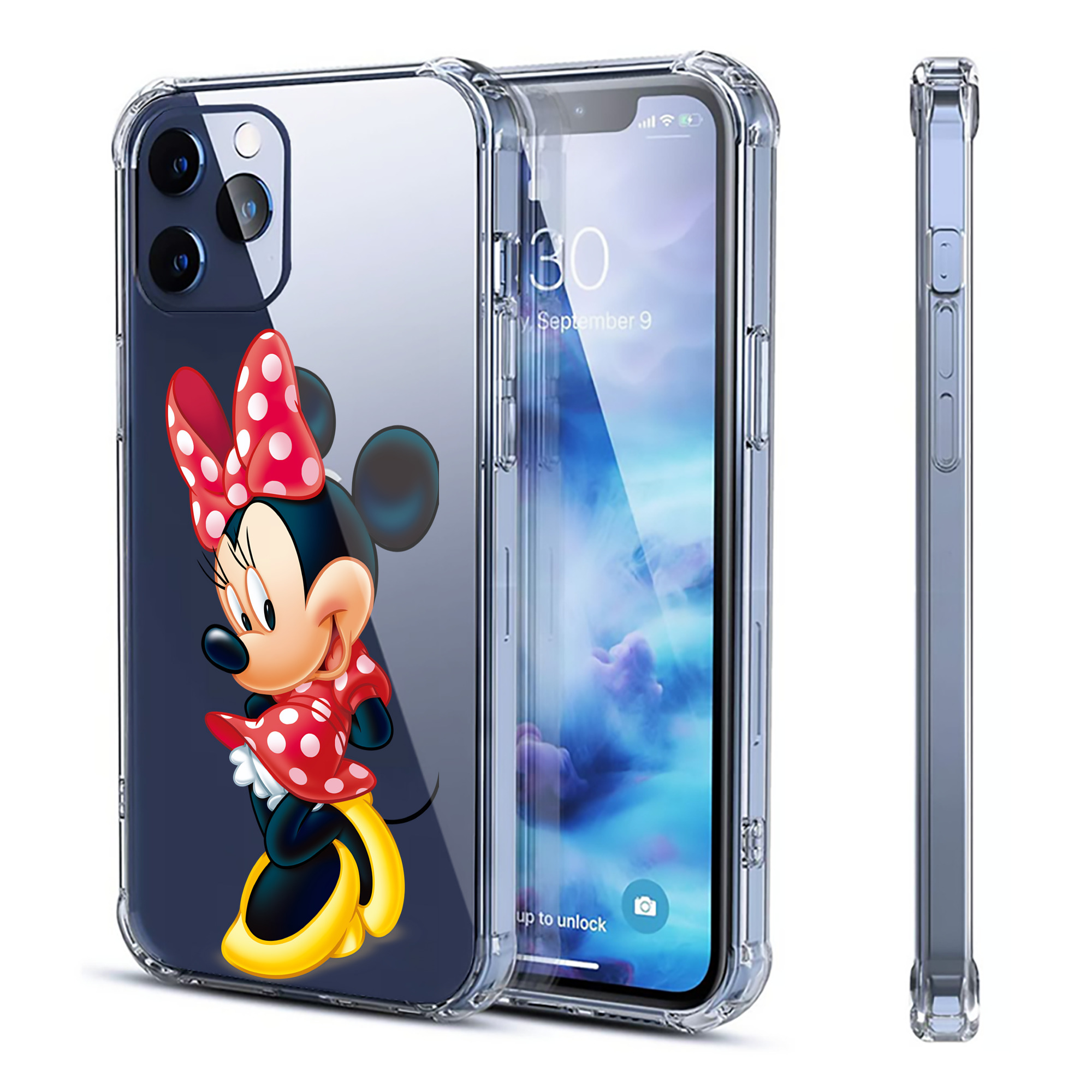 （画像用） ミッキーマウス Mickey Mouse 【iPhone 12シリーズ対応】透明スマホケース（クリアソフトケース）